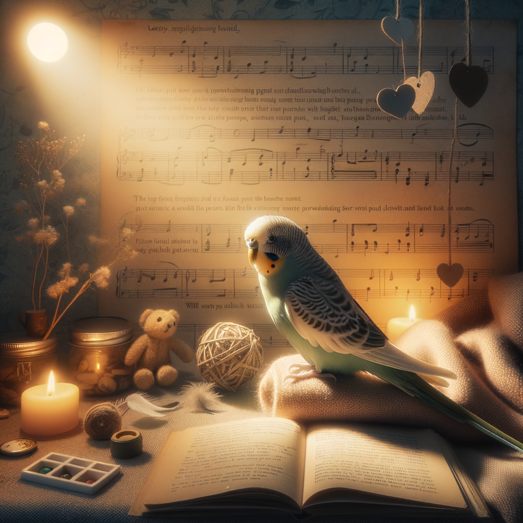 Parakeet perch symbolizing pet bereavement, mourning melodies for pets, and emotional support for grieving the loss of a parakeet, highlighting healing after pet loss and coping strategies.